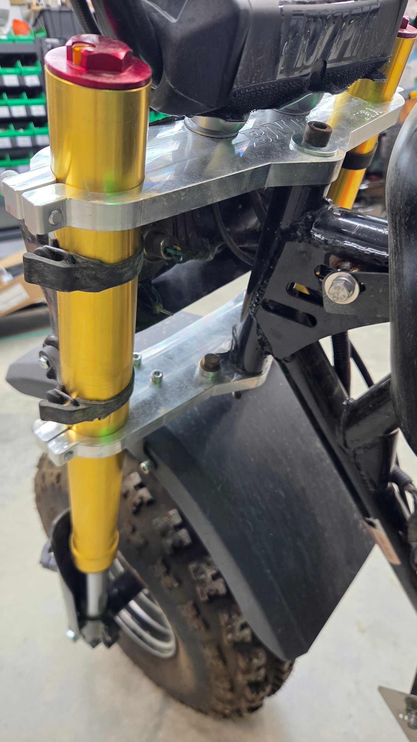 Trailmaster MB200 MB200X Hurricane Inverted Front Suspension Kit W/ Billet CNC Triples