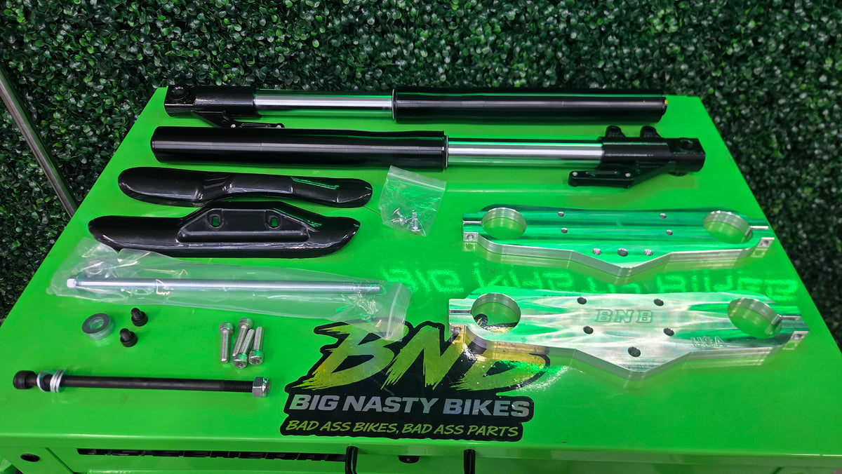 MM80 Motovox CT100 Small Tire Inverted Front Suspension Kit Billet CNC Triples