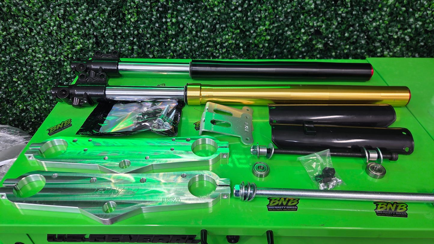 Massimo MB200 / Baja Warrior / Coleman CT200uex BT200X Inverted Front Suspension Kit Billet CNC Triples
