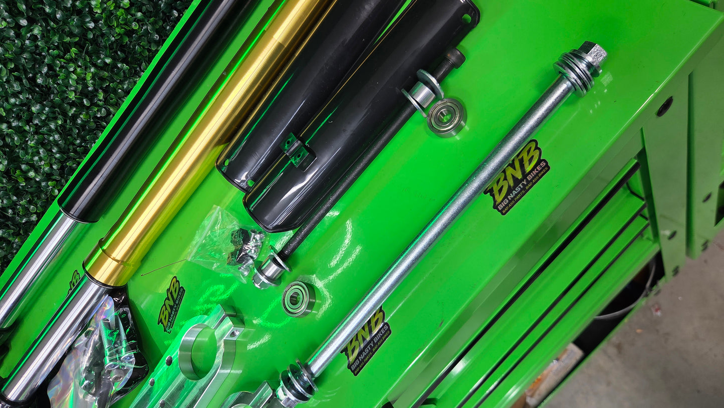 Massimo MB200 / Baja Warrior / Coleman CT200uex BT200X Inverted Front Suspension Kit Billet CNC Triples