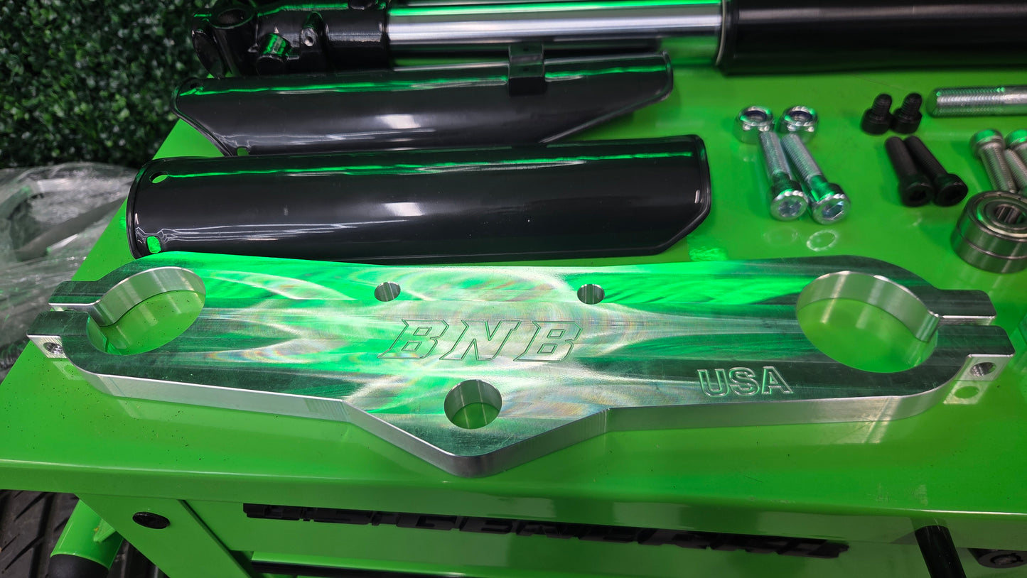 Trailmaster MB200 MB200X Hurricane Inverted Front Suspension Kit W/ Billet CNC Triples