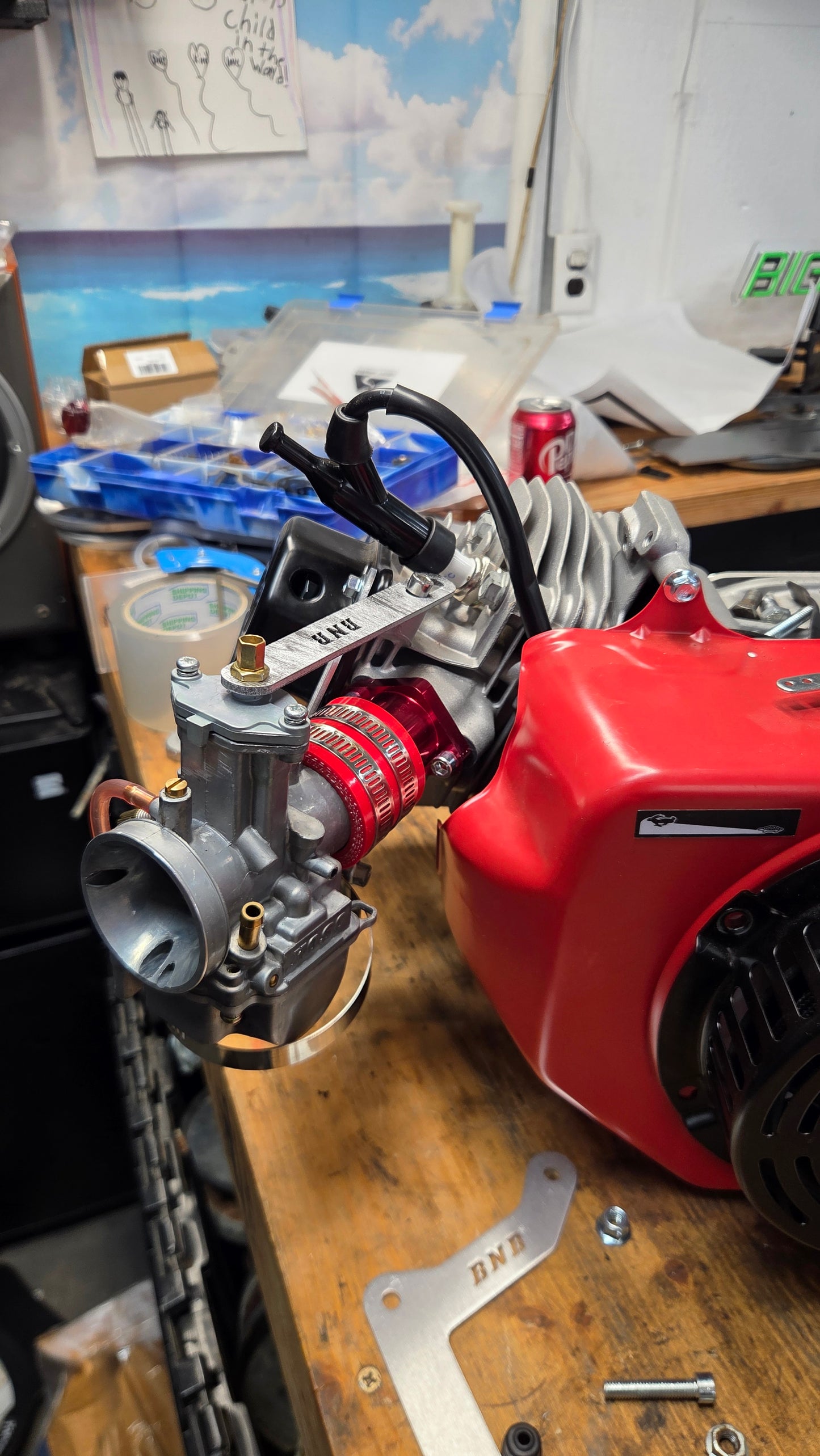 Center Bolt Style Carb Brace Small Block 212 224 236 Predator Tillotson Ducar