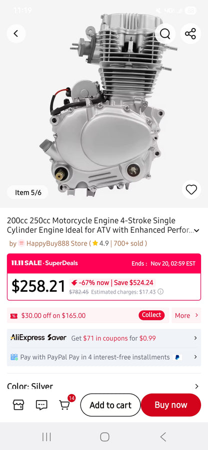 CG250 Style 150cc 200cc 250cc 300cc Swap Mount Kit